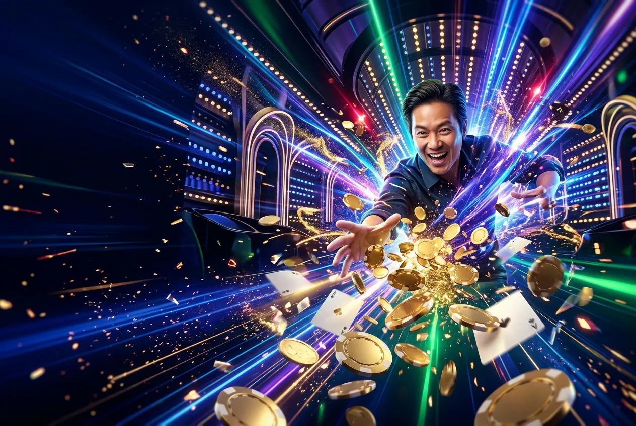 Promotional hero visual showcasing the welcome offer experience